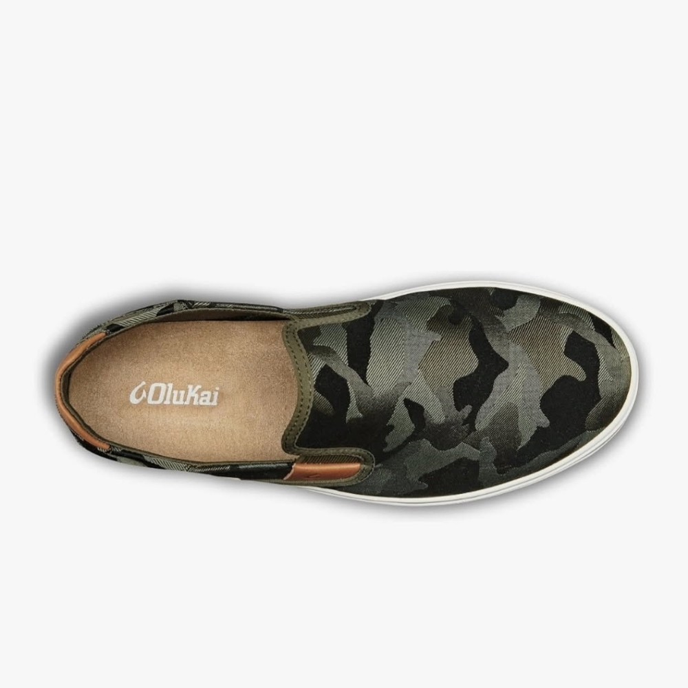 OluKai Men's Gray Camo Slip-On Loafers - Picture 4 of 14